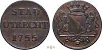 Nederland duit | OVERLAG 1755 / 39 n.Chr. stad Utrecht, zeer zeldzaam, 125 125,00 EUR  + 15,00 EUR frais d'envoi
