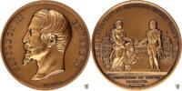 Frankreich Medaille Napoleon III. - Errichtung des Louvre in Paris -