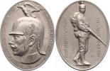 Erster Weltkrieg Hochovale Silbermedaille Wilhelm II. und seine Verbündeten -