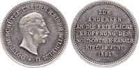 Schleswig-Nord-Ostsee-Kanal Silbermedaille Eröffnungsfeier 1895. Selten. Winz. Randfehler, winz. Kratzer, SUP