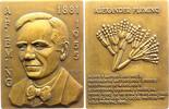 Medicina in nummis Bronzeplakette Fleming, Sir Alexander *1881, +1955 London, englischer Bakteriologe, Entdecker des Penicillins, erhielt hierfür 1945 den Nobelpr -