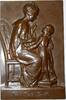 Einseitige Bronzegussplakette 1908 Personenmedaillen Goethe, Johann Wolfgang von *1749 Frankfurt, +1832. Hängevorrichtung. Winz. Kratzer, vorzügl...