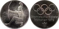 Olympiade Silbermedaille Olympische Spiele München 1972 Mattiert. Schöne Patina. FDC-