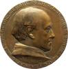 Personenmedaillen Einseitige Bronzegussmedaille Duchesne, Louis Marie Olivier *1843 Saint Serva, bei Saint Malo, +1922 Rom, französischer katholischer Kirchenhistoriker. -