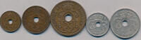 Faroe Islands Coin set London set, 1-, 2-, 5-, 10- and 25 øre, 5 coins. -