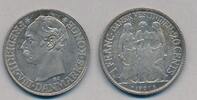 Danish West Indies 1907 Frederik VIII, 1 franc, Dansk Vestindien, 20 cents, SUP