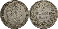 France 5 Francs Louis-Philippe I Tranche en relief Monnaie fautée, coin cassé sur le listel -