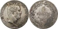 France 5 Francs Louis-Philippe I Tranche en creux Rayures infimes de nettoyage -