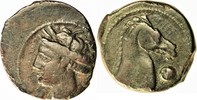Karthago, 300-364 v. Chr. Head of Tanit to the left/ Horsehead to the right -