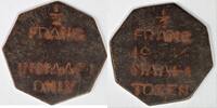 British Military Token 1,2 Franc Naafi Only 1944 RARE -