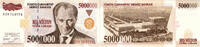 Turkey 5000000 lira 1997 Turkey PMG 68 EPQ -