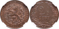 The Netherlands 2 1/2 cent 1906 1906 Wilhelmina NGC MS 65 BN st 250,00 EUR  + 15,00 EUR frais d'envoi