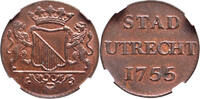 The Netherlands Duit 1755 stad Utrecht 1755 NGC MS 63 RB st 195,00 EUR  + 15,00 EUR frais d'envoi
