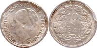 The Netherlands 10 cent 1941 Wilhelmina PCGS MS 65 -