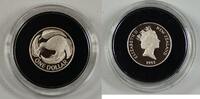 World Coins 1992 New Zealand's First Piedfort One Dollar Sterling Silver Coin BOX Damage -