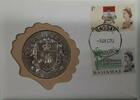 Weltmünzen Sterling Bahamas $5 Silver Coin W/Stamp in First Day Cover -