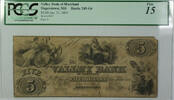 Banknoten 31 1855 $ Jan. 5 Valley Bank of Maryland Hagerstown MD PCGS F-15 Haxby 245-G6 -