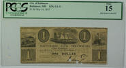 Banknoten 1837 $ 1837 May 16th $1 Obsolete Currency Baltimore MD PCGS F-... 131,09 EUR prix TTC + 21,28 EUR frais d'envoi