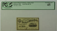 Banknoten Cent May 1 10c Obsolete Currency Eaton Burnett's Baltimore MD PCGS EF-45 -