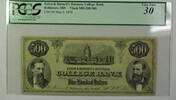 Banknoten 1 1878 $ May 1 $500 Dollar Obsolete Currency Eaton Burnett's Baltimore MD PCGS VF-30 -
