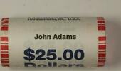 USA $1 Coin John Adams Presidential Dollar Roll BU 25 $1 Coins *Mint Mark Unknown* OBW -
