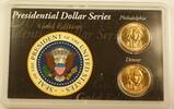 USA 1 Dollar & D John Adams Presidential Uncirculated Set $ Coins -