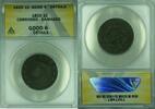 USA Large Cent Coronet Head ANACS GOOD-6 Details Corroded Damaged (41) -