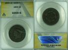USA Large Cent Coronet Head ANACS GOOD-6 (41B) -