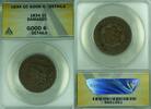 USA Large Cent Coronet Head ANACS GOOD-6 Details Damaged (41) -