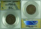 USA Large Cent Coronet Head ANACS VG-8 Details Heavily Damaged (41) -