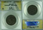 USA Large Cent Coronet Head ANACS F-15 Details Damaged-Corroded (42) -