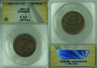USA Large Cent Braided Hair ANACS F-12 Details Damaged (43B) -