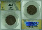 USA Large Cent Braided Hair ANACS F-15 Details Damaged (43B) -