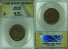 USA Large Cent Braided Hair 1c Coin ANACS VF-25 Details Damaged (38A) -