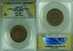 USA Large Cent Braided Hair 1c Coin Slanted 5 ANACS VF-30 Dets Rim Bumps (38) -