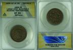 USA Large Cent Braided Hair 1c Coin Slanted 5 ANACS VF-30 Dets Rev Rim Dmg (38) -