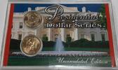 USA $1 Coin & D George Washington Presidential $1 Coins Uncirculated in Case w/COA -