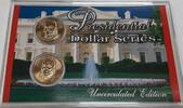 USA $1 Coin & D John Quincy Adams Presidential $1 Coins Uncirculated in Case w/COA -