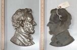 Collectibles Bronze Abraham Lincoln Large High Relief Bust Silver Plated - Size 9.5 x 6 -