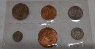 World Coins 1964 New Zealand Uncirculated Set - 6 Coins in Plastic Case -