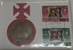 Weltmünzen 25 New Pence Gibraltar BU Coin W/Stamps in FDC 25th Royal Anniversary -