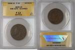 USA Large Cent 1838 US Coronet Head  1c Coin ANACS F-12 Details Cleaned ... 44,54 EUR prix TTC + 21,31 EUR frais d'envoi