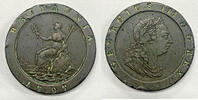 European Coins 1797 Great Britain 2 Penny Copper Cartwheel B -