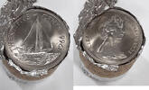 Weltmünzen 25 Cents 1966 Bahamas  BU Coins w/Sailboat-KM#6 Roll of 15 in... 83,17 EUR prix TTC + 21,32 EUR frais d'envoi