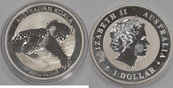 World Coins 2012-P Australia Koala Silver Dollar Coin Proof w/Stains in Capsule -