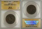 USA Large Cent Coronet Head 1C Coin ANACS VG 8 Details Corroded Scratched (A) -