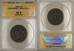 USA Large Cent Coronet Head 1C Coin ANACS VG 8 Details Corroded Scratched (B) -