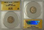 European Coins 1885 Great Britain Six Pence 6p Silver Coin ANACS AU-58 Details Cleaned -