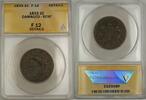 USA Large Cent Coronet Head 1C Coin ANACS F 12 Details Damaged Bent -