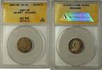 European Coins 1897 Great Britain Sixpence 6p Silver Coin ANACS AU-55 Details Cleaned -